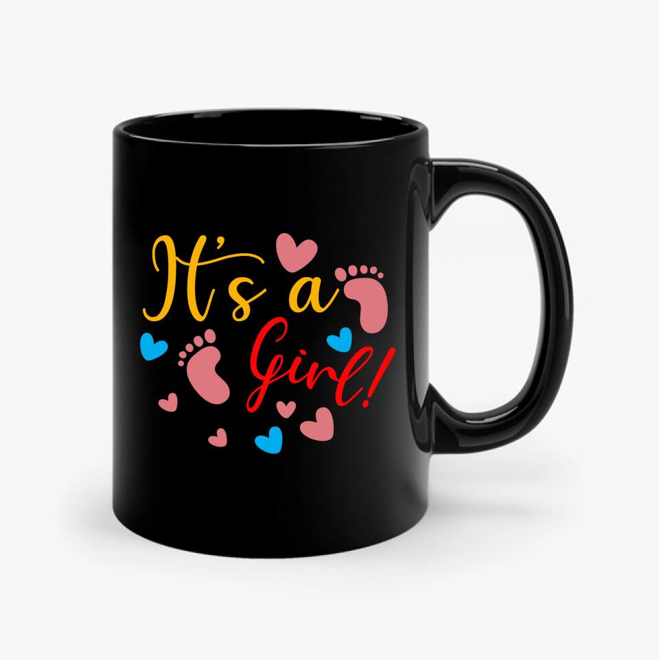Gender Reveal Announcement Mug Black