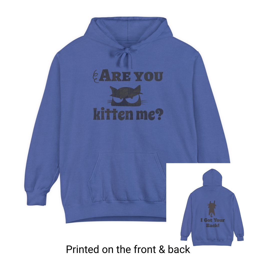 Are You Kitten Me? Unisex Oversized Hoodie Comfort Colors Trendy sweatshirt Cat lover gift - I Love Heartstrings