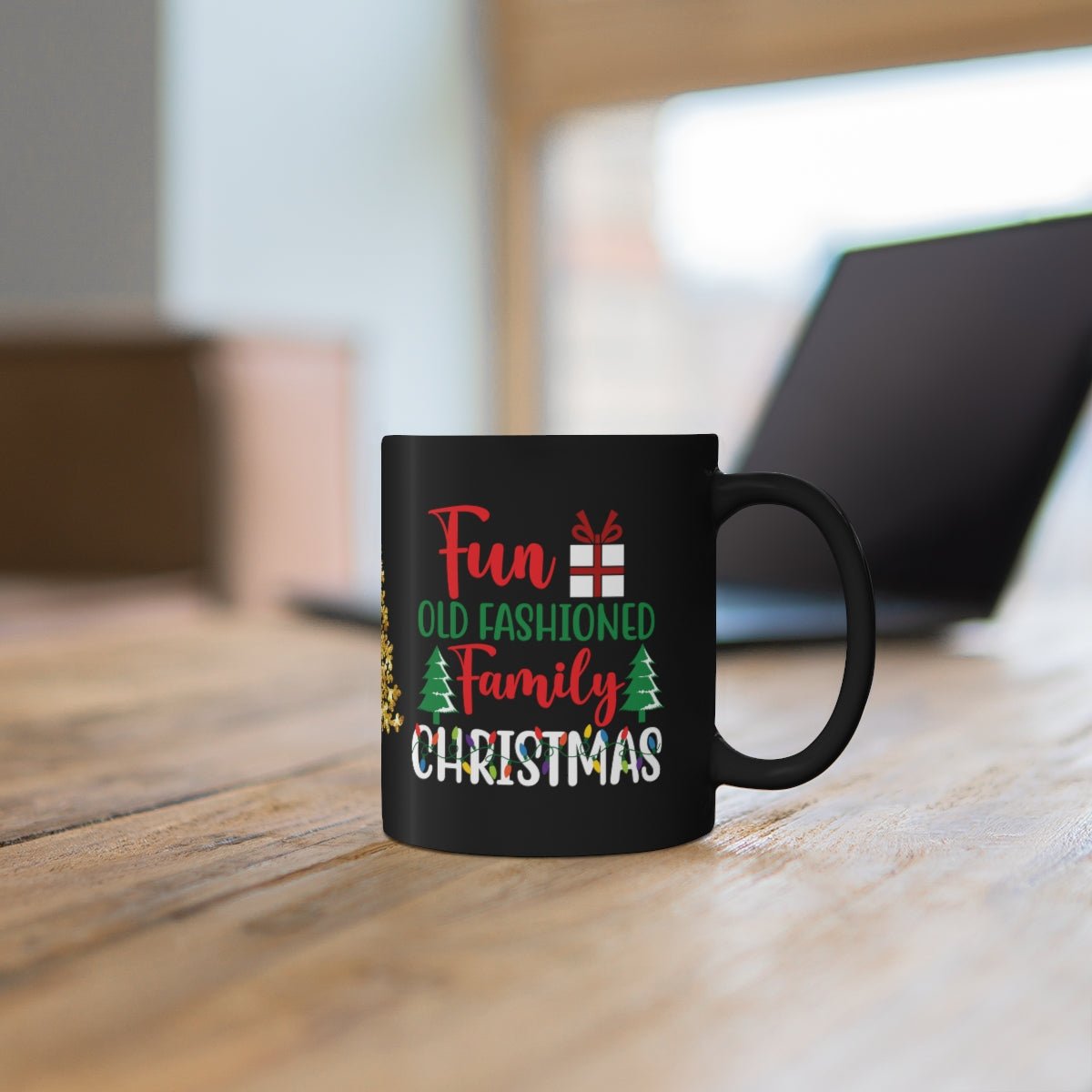 Fun Family Christmas 11oz Black Mug - I Love Heartstrings