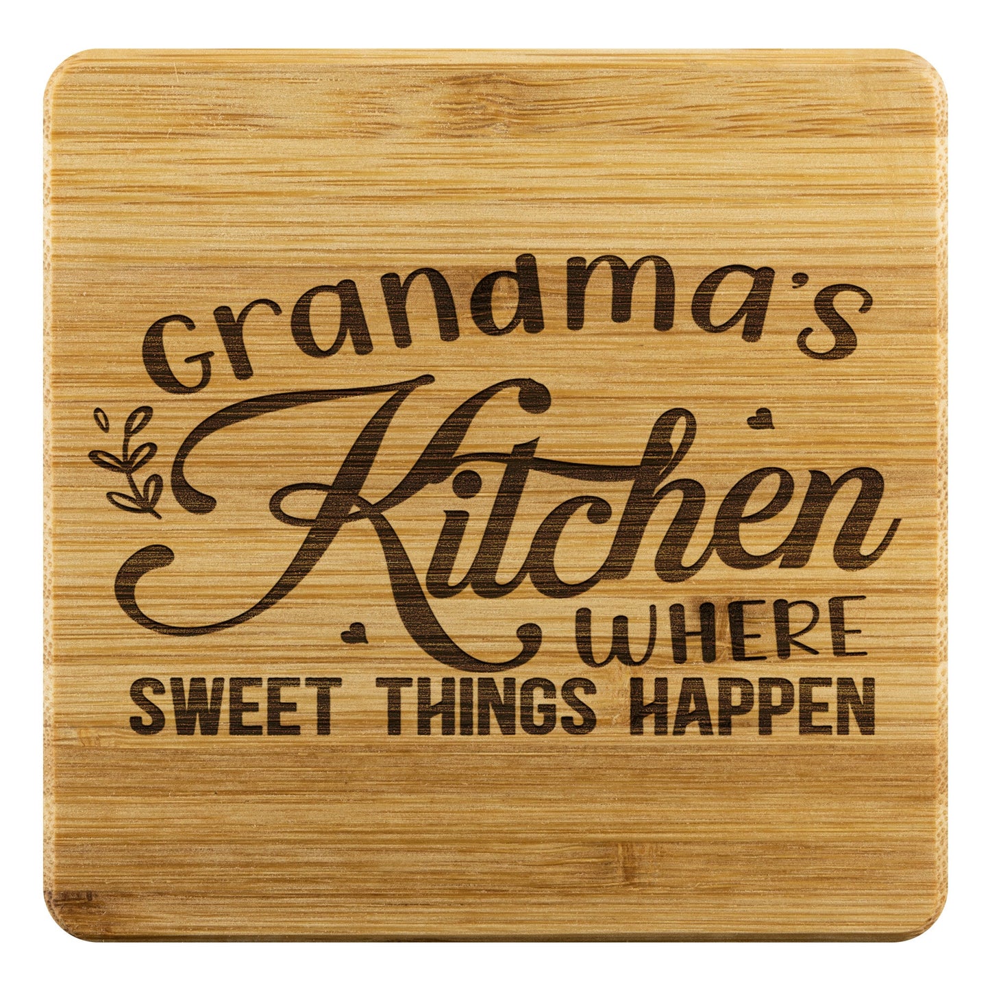 Grandma's Sweet Things Bamboo Coasters - I Love Heartstrings