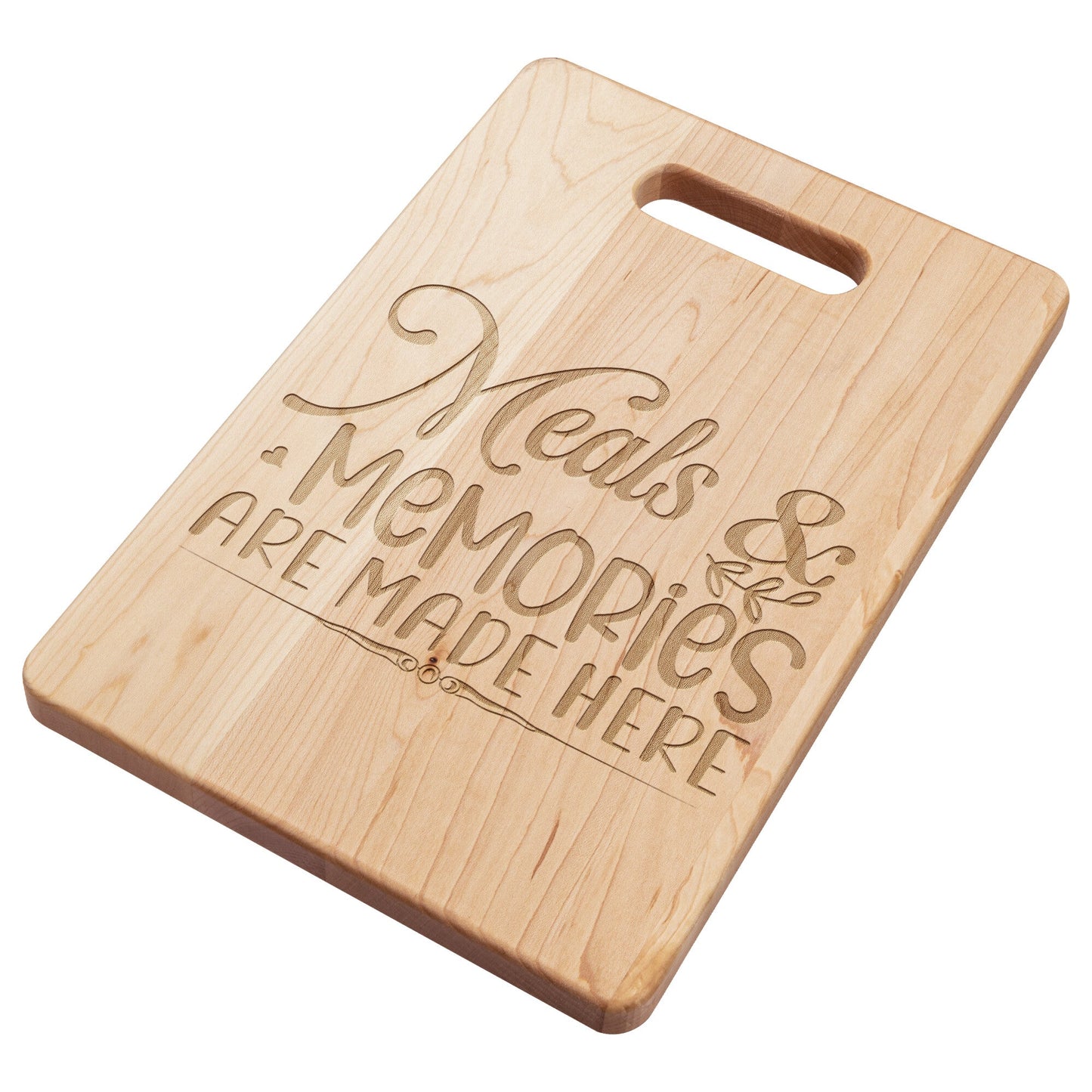 Meals & Memories Housewarming Maple Cutting Board, Gift for her - I Love Heartstrings