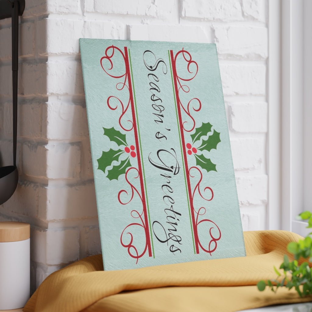 Season's Greetings Glass Cutting Board - I Love Heartstrings