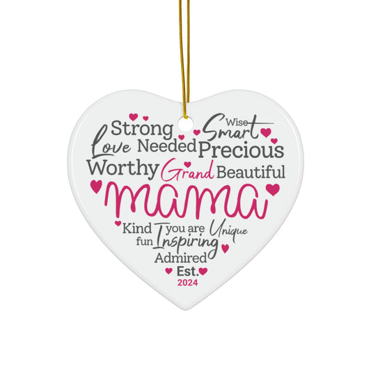 Grand Mama Ceramic Ornament, New Grandmother gift, Mother's day present, Christmas Ornament Appreciation gift