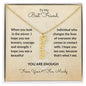 You Are Enough Best Friend Gift Vertical Name Necklace Custom-made with Encouraging message card