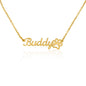 Personalized Dog or Cat Name Necklace with Paw Gift for Pet Mom