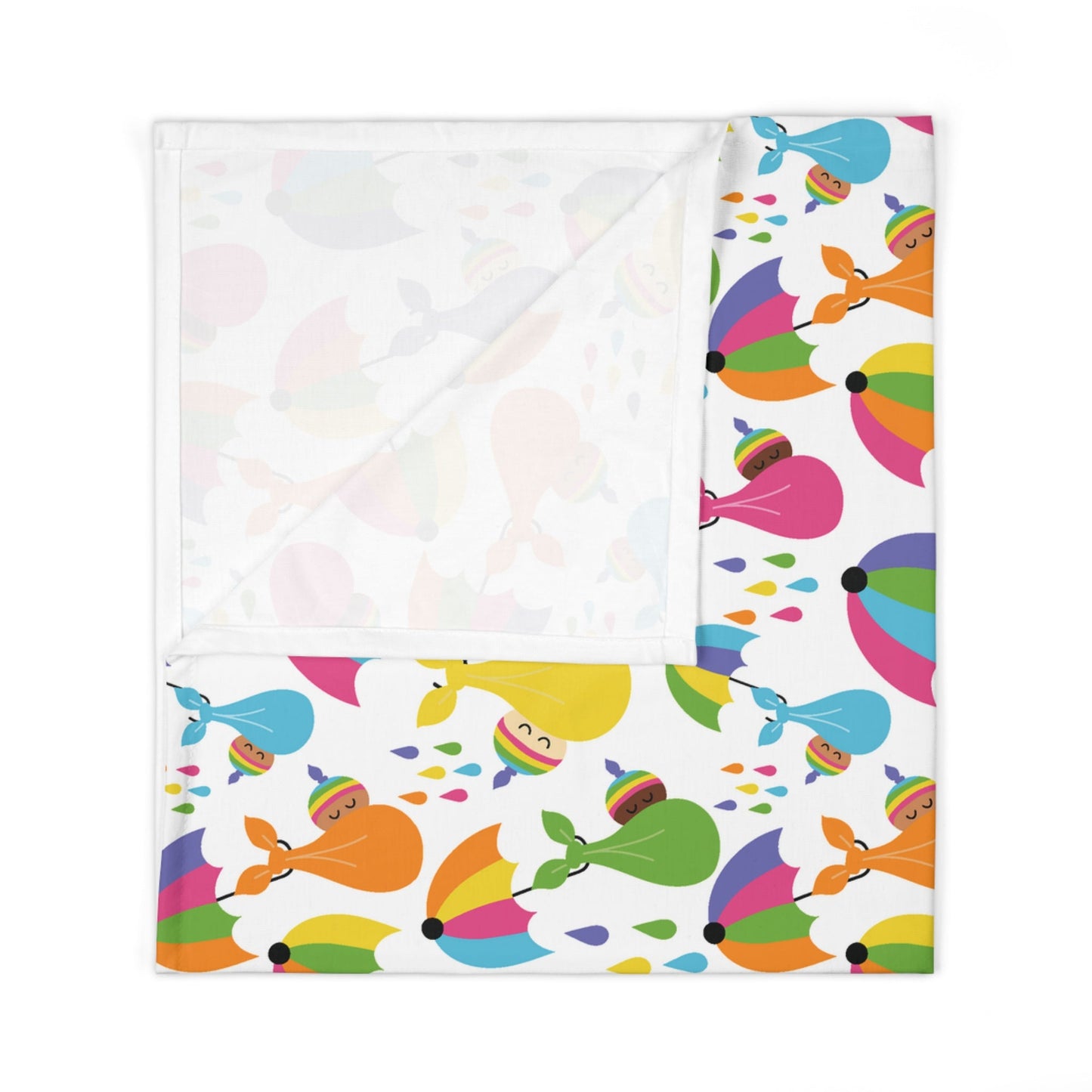 Baby Swaddle Blanket Rainbow Umbrella Baby patterned blanket for newborns Baby Shower gift soft jersey polyester swaddle - I Love Heartstrings