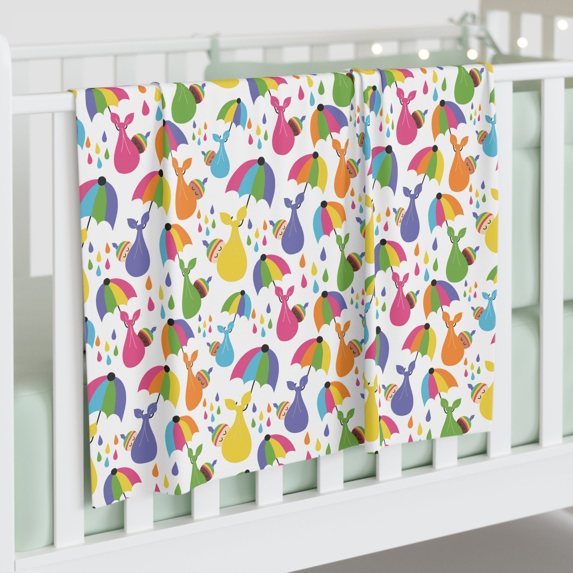 Baby Swaddle Blanket Rainbow Umbrella Baby patterned blanket for newborns Baby Shower gift soft jersey polyester swaddle - I Love Heartstrings