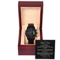 Bonus Dad Gift Black Chronograph Watch with message card appreciation from son or daughter - I Love Heartstrings