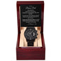 Bonus Dad Gift Black Chronograph Watch with message card appreciation from son or daughter - I Love Heartstrings