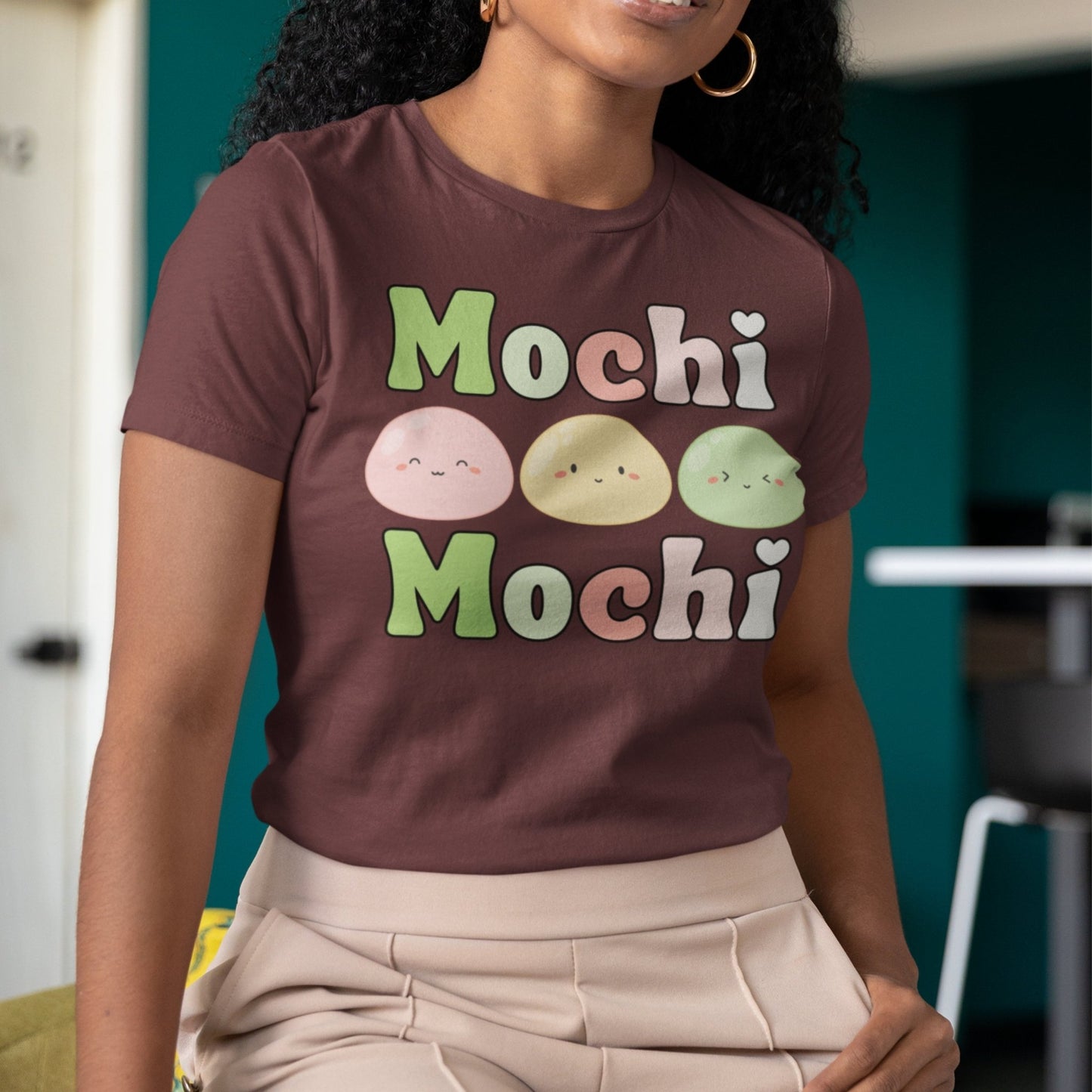 Cute Mochi Tee - Adorable and Comfortable Mochi Mochi Unisex Bella and Canvas Short Sleeve T - shirt Kawaii Japanese food shirt - I Love Heartstrings