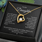 CZ Heart Necklace for Daughter from Dad or Mom - I Love Heartstrings
