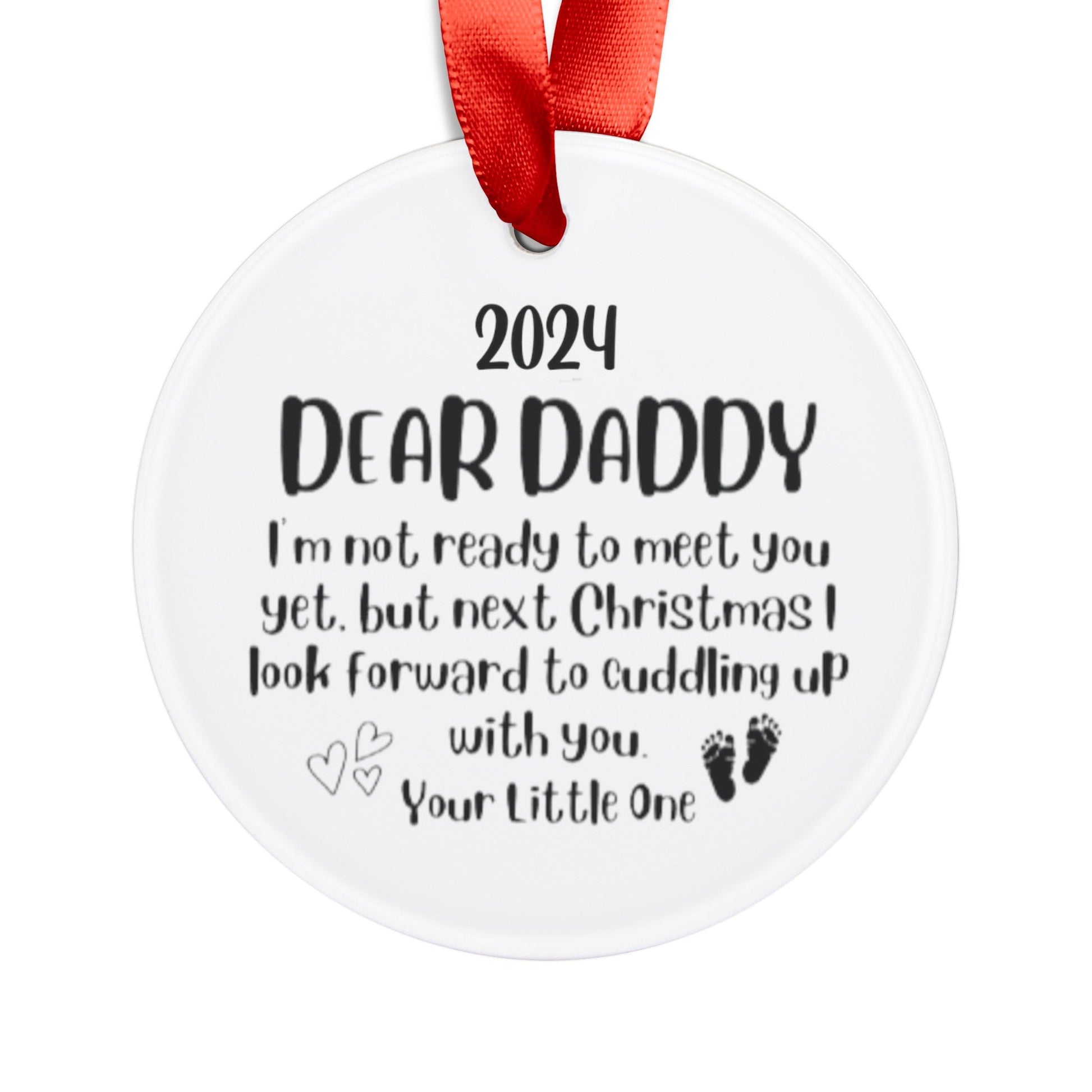New Daddy Christmas Ornament from baby, Acrylic Keepsake - I Love Heartstrings