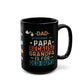 New Grandpa Promotion Mug, Dad promoted to Papa Black Mug (11oz, 15oz) New Grandfather Mug Baby Birth Announcement gift - I Love Heartstrings
