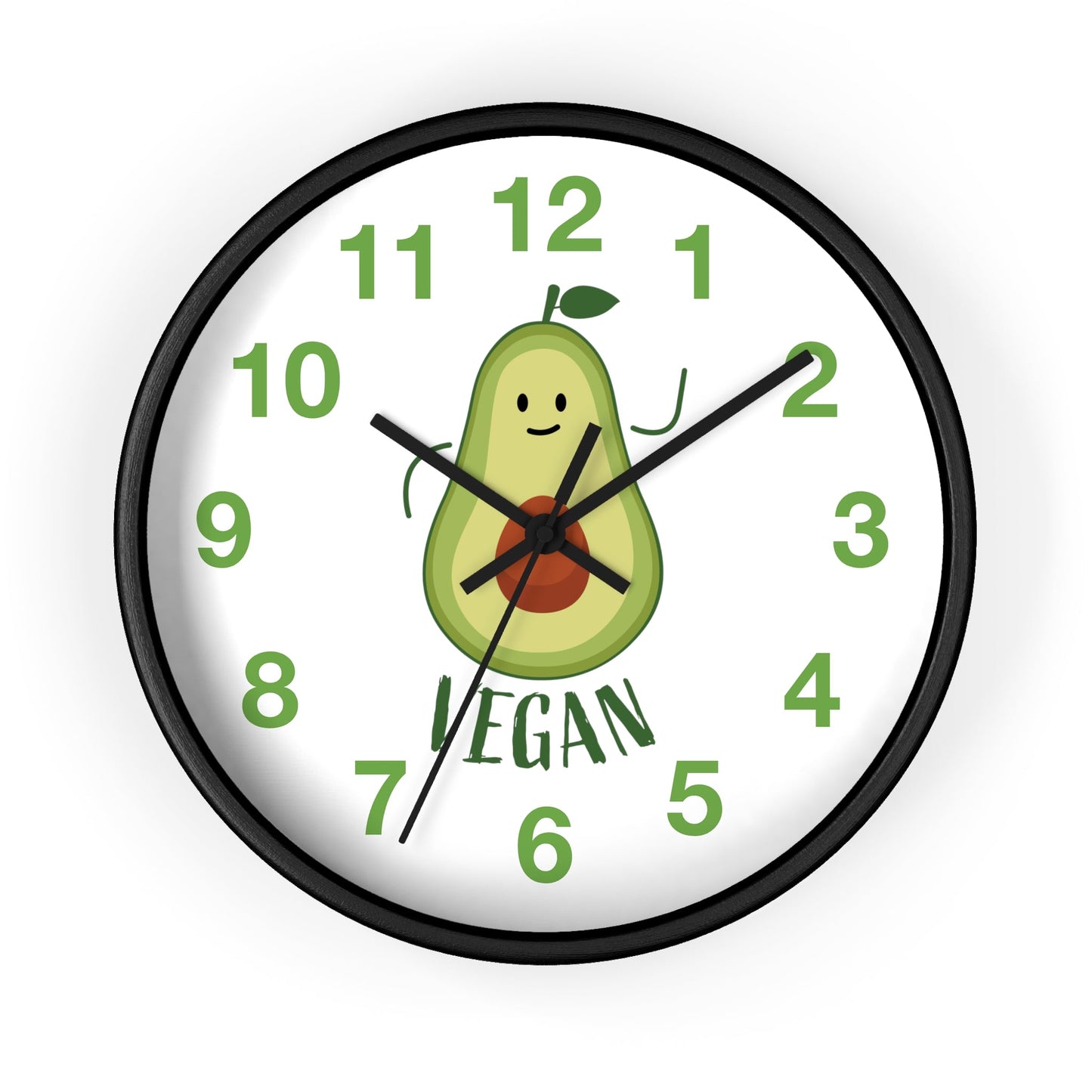 Vegan Avocado Wall Clock Vegan Lover Gift for Kitchen Housewarming Present Avocado Lover - I Love Heartstrings