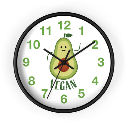 Vegan Avocado Wall Clock Vegan Lover Gift for Kitchen Housewarming Present Avocado Lover - I Love Heartstrings