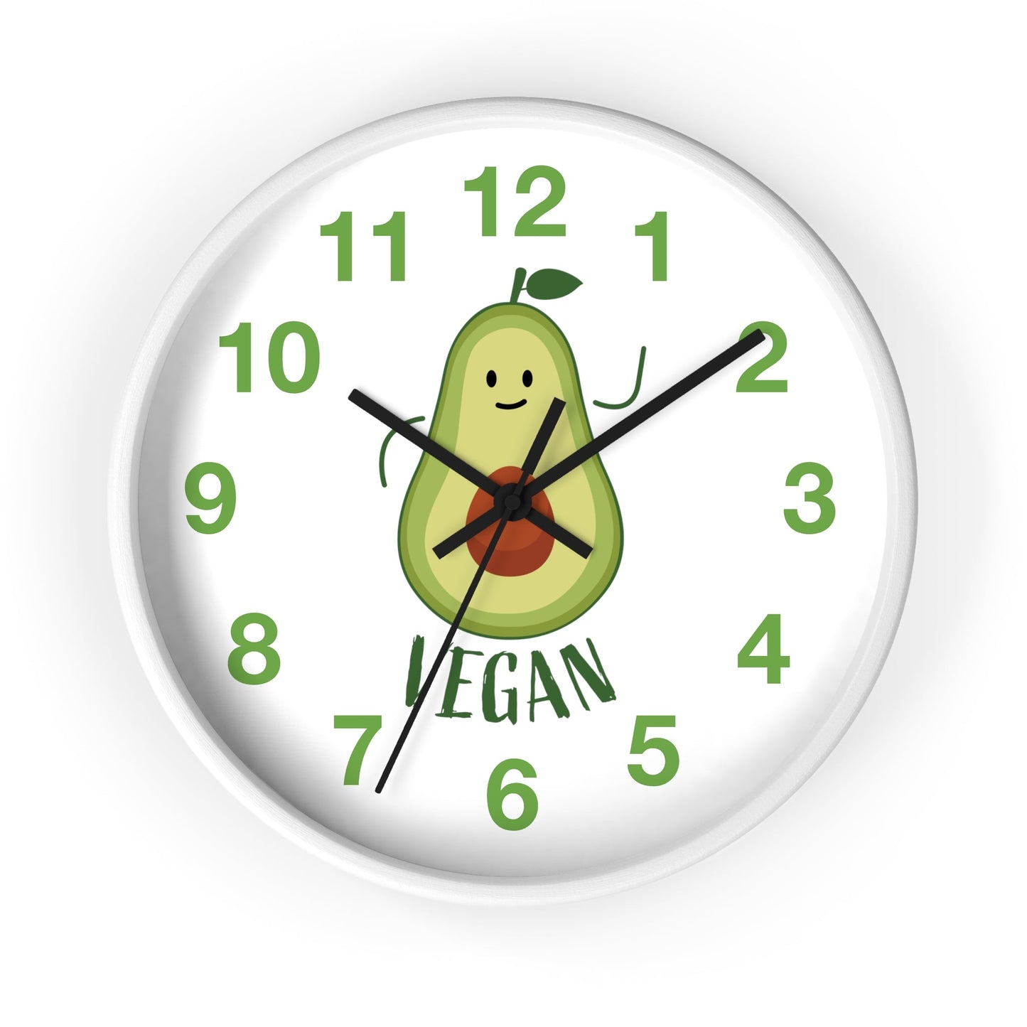 Vegan Avocado Wall Clock Vegan Lover Gift for Kitchen Housewarming Present Avocado Lover - I Love Heartstrings