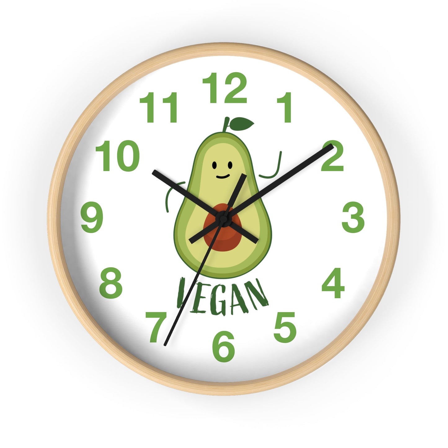 Vegan Avocado Wall Clock Vegan Lover Gift for Kitchen Housewarming Present Avocado Lover - I Love Heartstrings