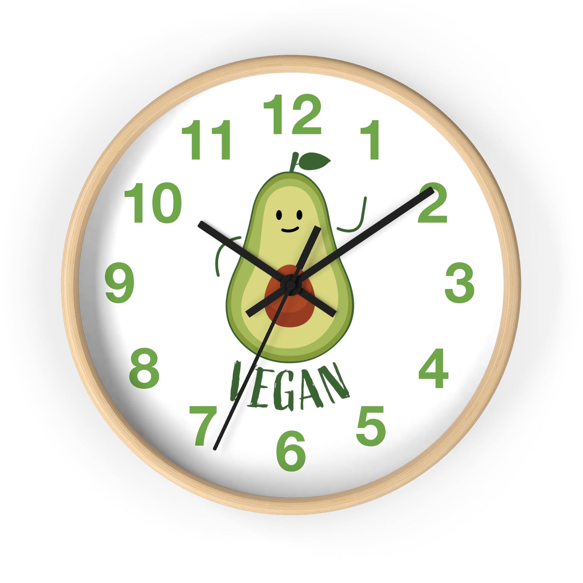 Vegan Avocado Wall Clock Vegan Lover Gift for Kitchen Housewarming Present Avocado Lover - I Love Heartstrings