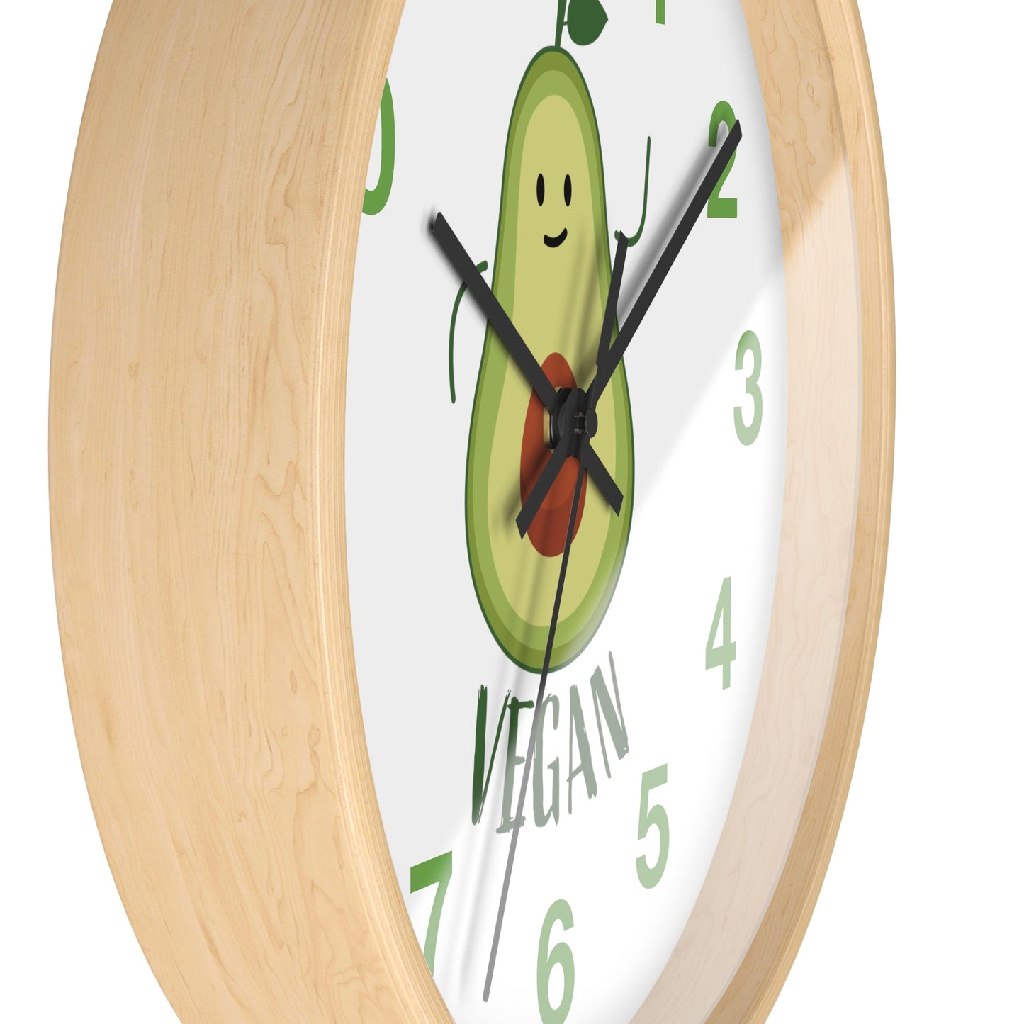 Vegan Avocado Wall Clock Vegan Lover Gift for Kitchen Housewarming Present Avocado Lover - I Love Heartstrings