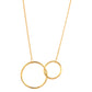 14K Gold Plated Two Circle Interlocking Pendant Necklace Interlocking rings necklace for girlfriend, BFF, Friends forever going away present - I Love Heartstrings