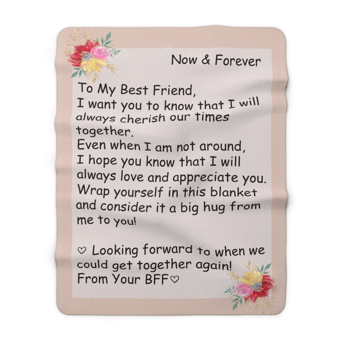 Best Friend gift Message blanket Letter to Girlfriend to Boyfriend BFF Practical gift Sherpa Fleece Blanket Plush - I Love Heartstrings