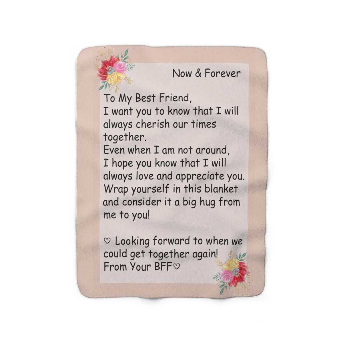 Best Friend gift Message blanket Letter to Girlfriend to Boyfriend BFF Practical gift Sherpa Fleece Blanket Plush - I Love Heartstrings