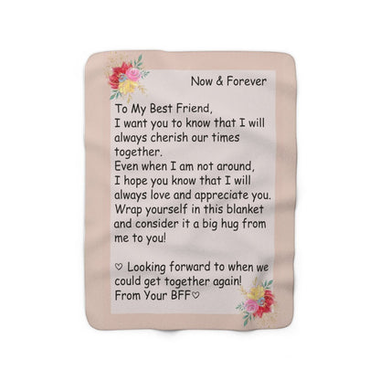 Best Friend gift Message blanket Letter to Girlfriend to Boyfriend BFF Practical gift Sherpa Fleece Blanket Plush - I Love Heartstrings