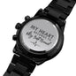 Best Friend Gift Stainless Steel Black Chronograph Waterproof Watch gift for him - I Love Heartstrings