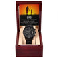 Black Chronograph Watch Gift from Daughter to Dad, Fathers Day, Birthday present, To My Dad, You Are My Hero, I Love You, Keepsake Timepiece - I Love Heartstrings