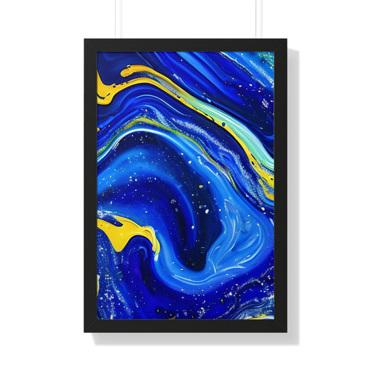 Blue Acrylic Digital Print Framed Vertical Poster - I Love Heartstrings