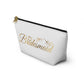 Bridesmaid Accessory Pouch in White w T-bottom Bridal party gift Bridesmaid cosmetic bag travel bag make-up bag - I Love Heartstrings