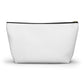 Bridesmaid Accessory Pouch in White w T-bottom Bridal party gift Bridesmaid cosmetic bag travel bag make-up bag - I Love Heartstrings