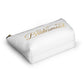 Bridesmaid Accessory Pouch in White w T-bottom Bridal party gift Bridesmaid cosmetic bag travel bag make-up bag - I Love Heartstrings