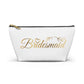 Bridesmaid Accessory Pouch in White w T-bottom Bridal party gift Bridesmaid cosmetic bag travel bag make-up bag - I Love Heartstrings
