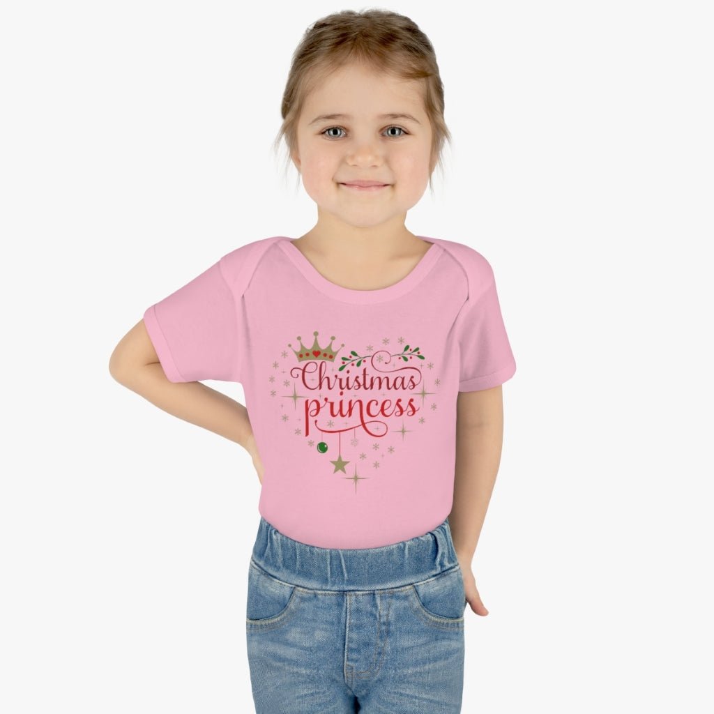 Christmas Body suit for Baby girl, Christmas Princess shirt, Baby 6-18 months Body Suit gift for Christmas - I Love Heartstrings