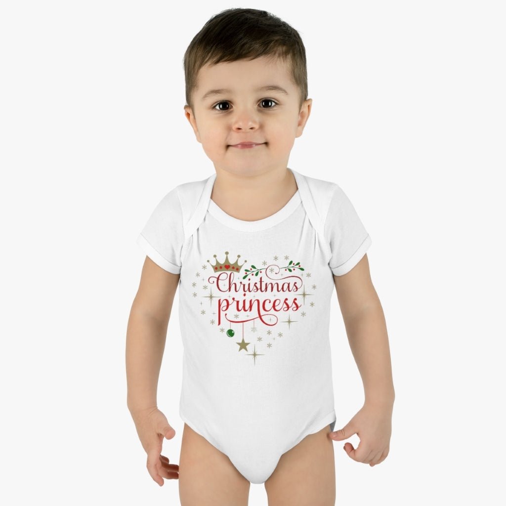 Christmas Body suit for Baby girl, Christmas Princess shirt, Baby 6-18 months Body Suit gift for Christmas - I Love Heartstrings