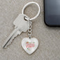 Christmas Princess Heart Keychain for Women in White or 14K gold finish - I Love Heartstrings