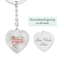 Christmas Princess Heart Keychain for Women in White or 14K gold finish - I Love Heartstrings