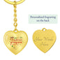 Christmas Princess Heart Keychain for Women in White or 14K gold finish - I Love Heartstrings