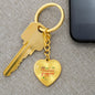 Christmas Princess Heart Keychain for Women in White or 14K gold finish - I Love Heartstrings