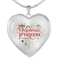 Christmas Princess Heart Necklace - I Love Heartstrings