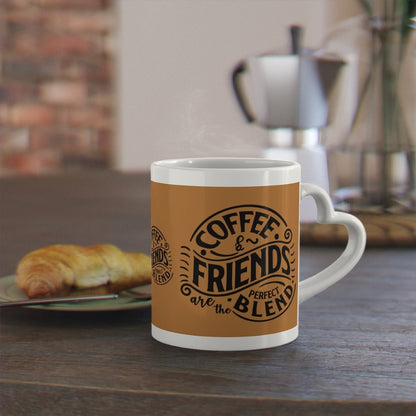 Coffee Lovers Mug gift Coffee & Friends Heart-Shaped Handle, BFF Coffe – I  Love Heartstrings