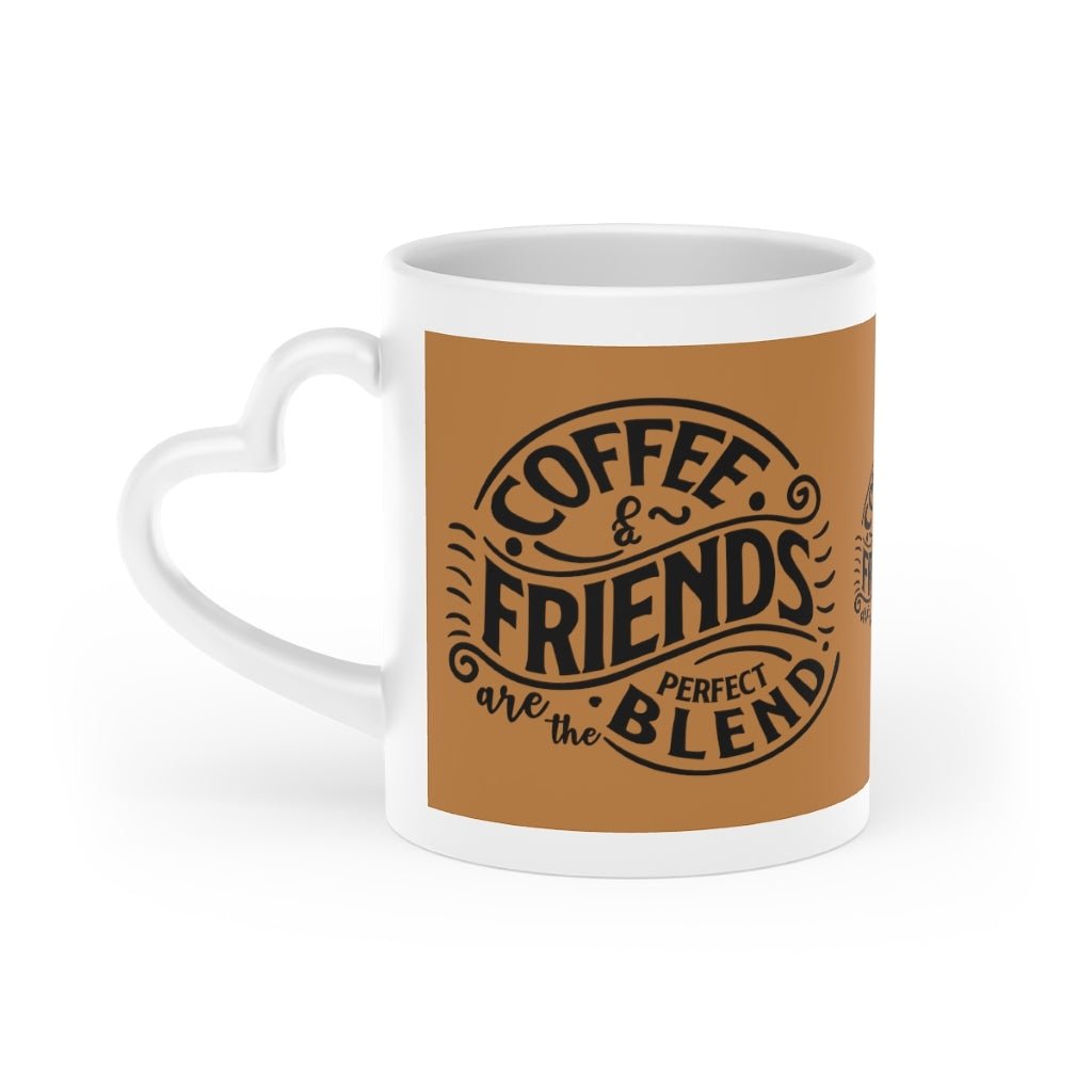 Coffee Lovers Mug gift Coffee & Friends Heart-Shaped Handle, BFF Coffe  I  Love Heartstrings