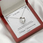 Cubic Zirconia Necklace Anniversary jewelry gift to wife Crystal Heart Pendant 14k white gold finish - I Love Heartstrings