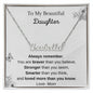 Custom Name Necklace for Beautiful Daughter - I Love Heartstrings