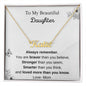 Custom Name Necklace for Beautiful Daughter - I Love Heartstrings