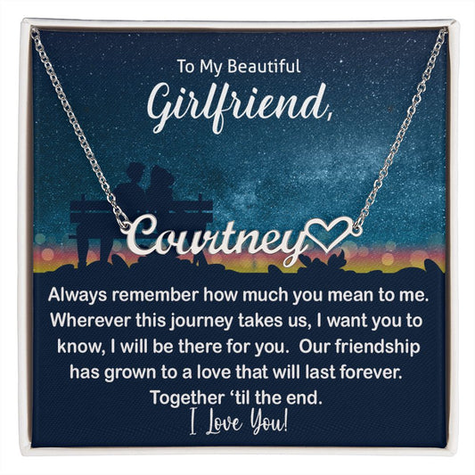 Custom Name necklace with heart for Girlfriend - I Love Heartstrings