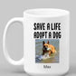 Custom Photo Adopt A Dog Mug gift for Dog Lover White Personalized mug 15 oz. - I Love Heartstrings