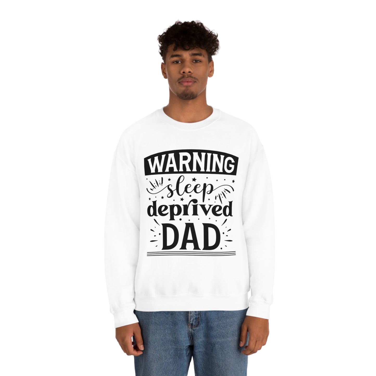 Dad Heavy Blend™ Crewneck Sweatshirt Gift for Father's Day, Birthday gift for Dad, Valentines Day gift for Dad Sleep Deprived Warning shirt - I Love Heartstrings
