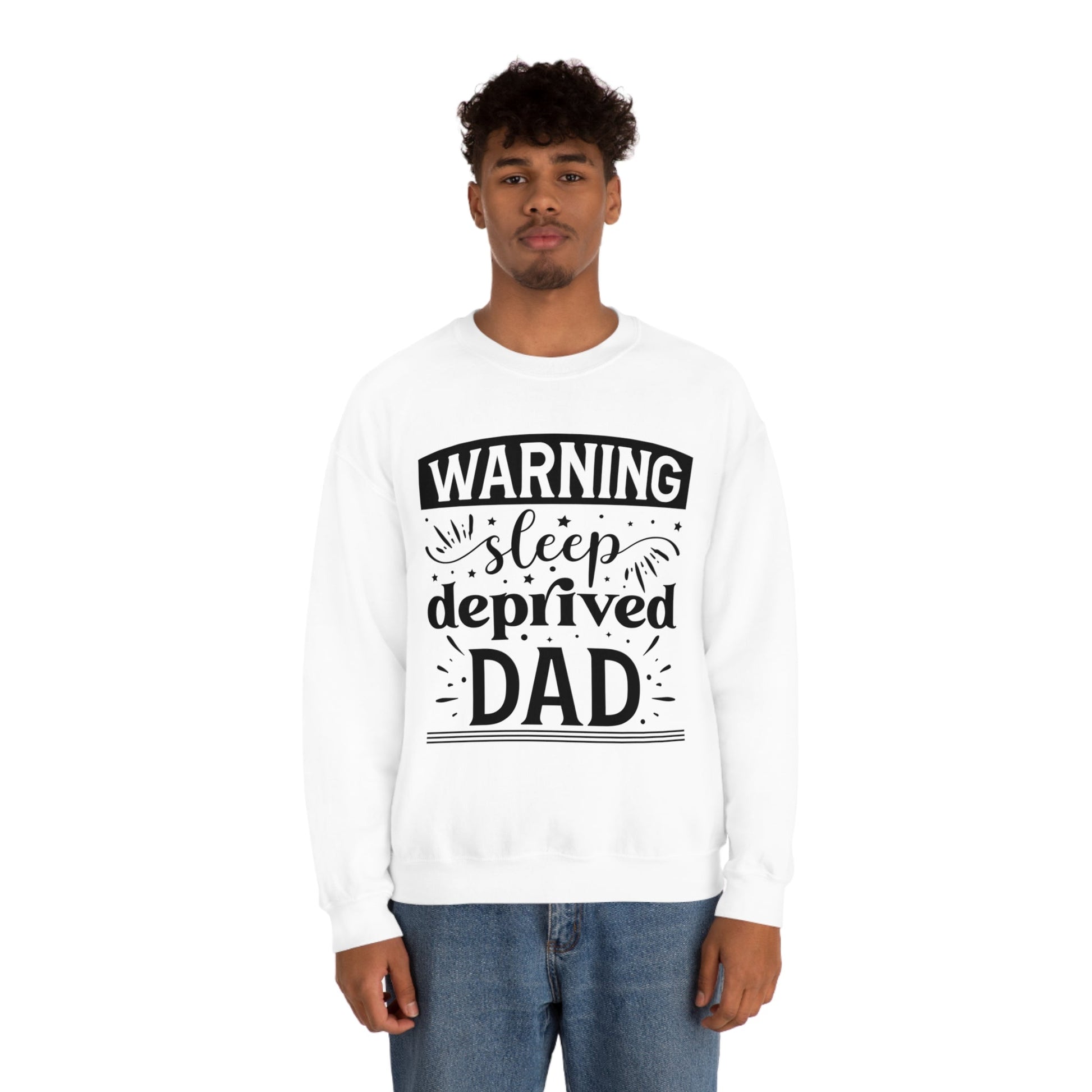 Dad Heavy Blend™ Crewneck Sweatshirt Gift for Father's Day, Birthday gift for Dad, Valentines Day gift for Dad Sleep Deprived Warning shirt - I Love Heartstrings